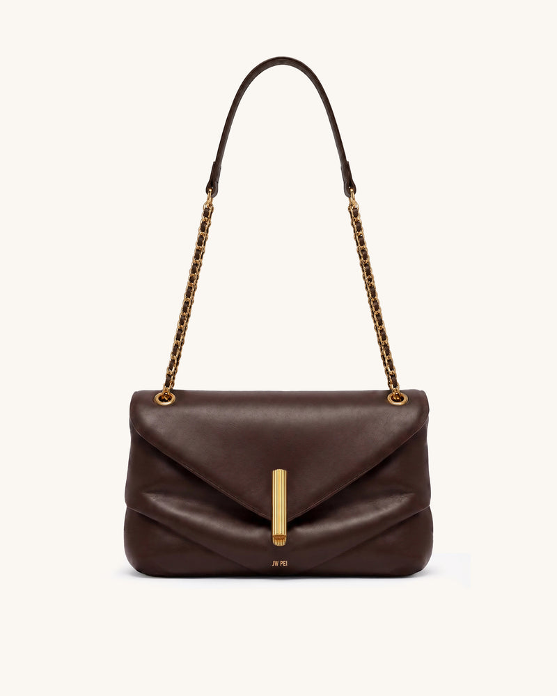Valerie Chain Shoulder Bag – Dark Brown