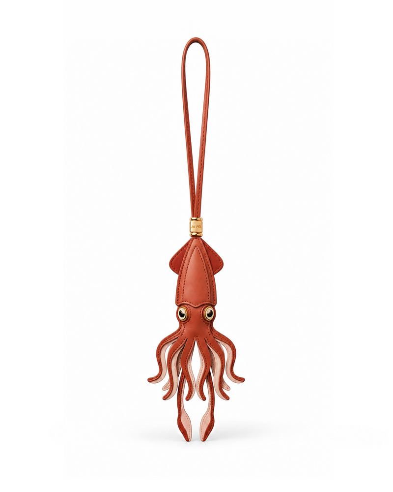 Squid Bag Charm - Rust Brown
