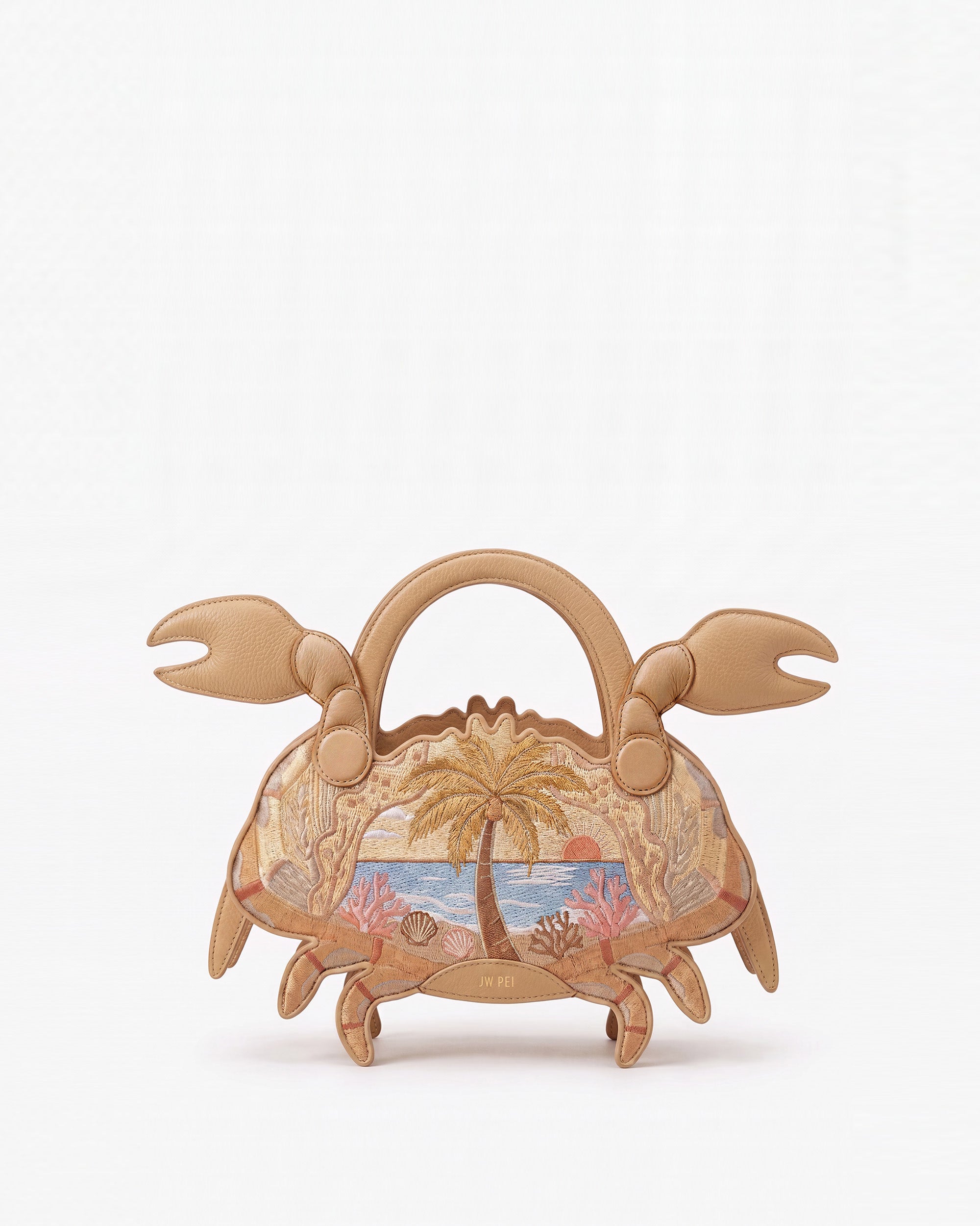 Crab Embroidered Shaped Bag - Neutral