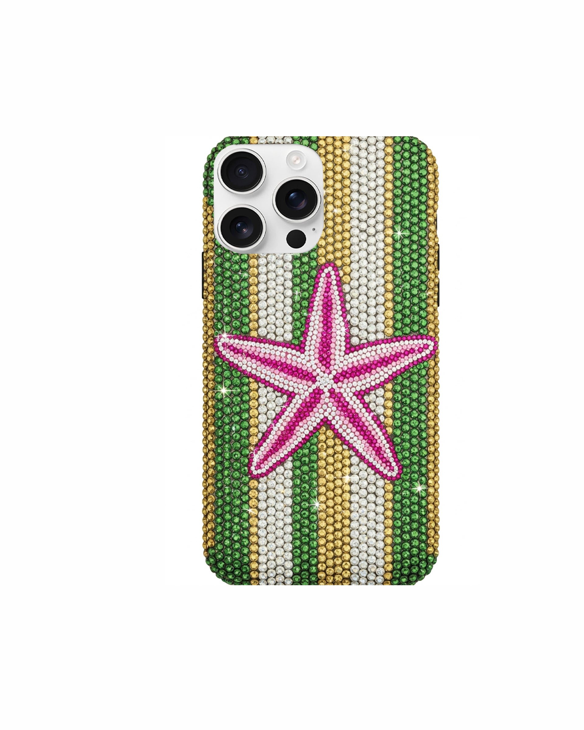 Starfish Artificial Crystal Phone Case – Green