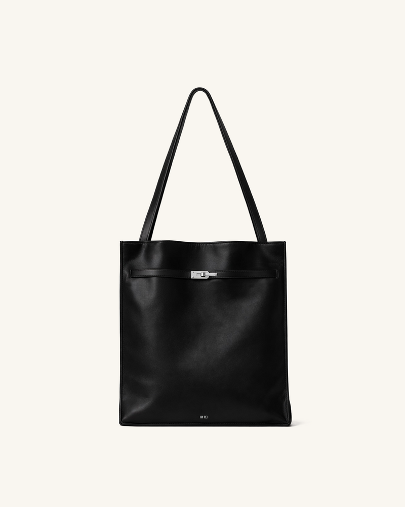 Luna Belted Tote Bag - Black