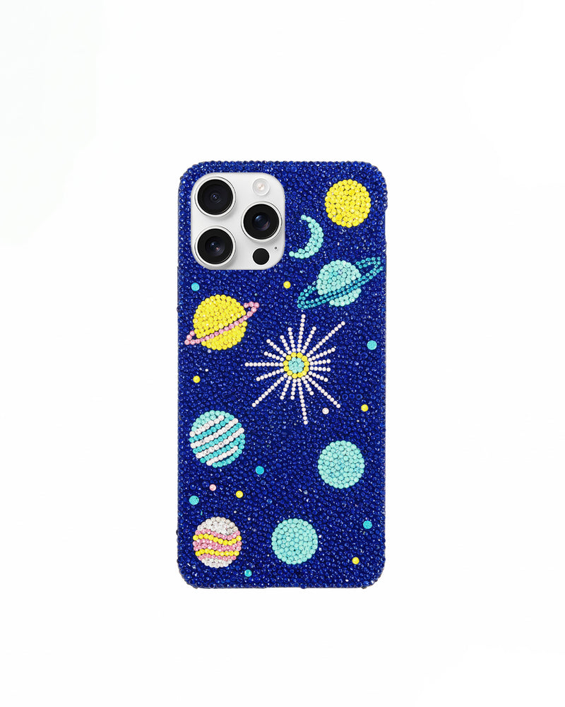 Galaxy Artificial Crystal Phone Case – Blue
