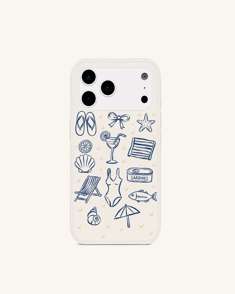 Summer Beach Icons Phone Case – White