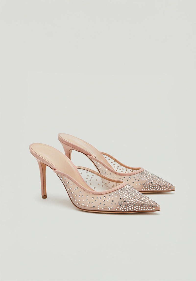 Mia Crystal Mules – Pink