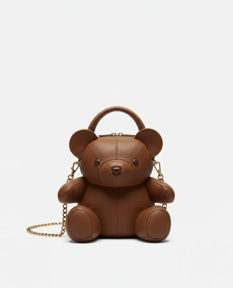 Teddy Bear Novelty Crossbody Bag - Brown