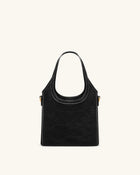 Brooke Mini Belted Embellished Top Handle Bag - Black