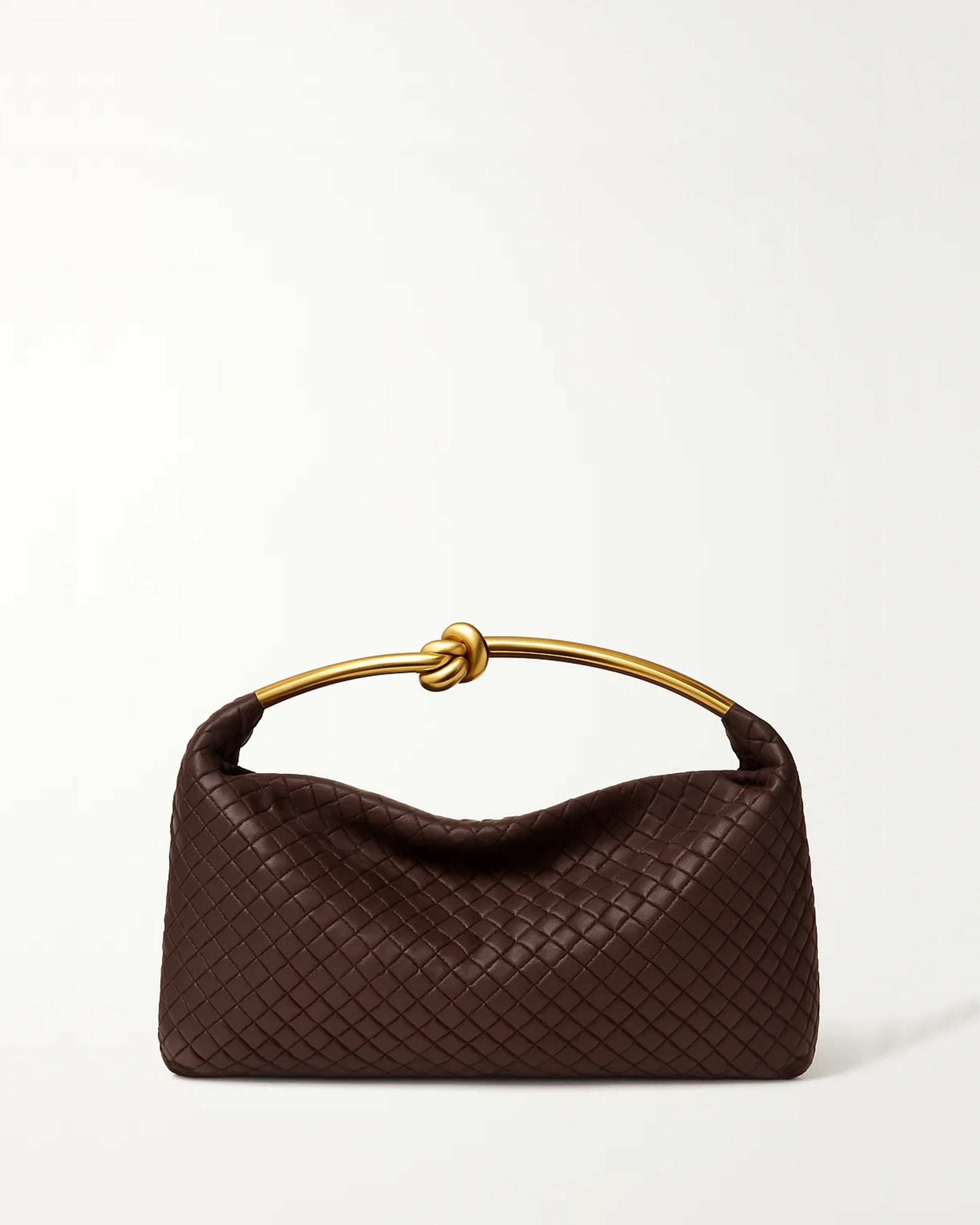 Avery Knot Handle Hobo Bag - Brown