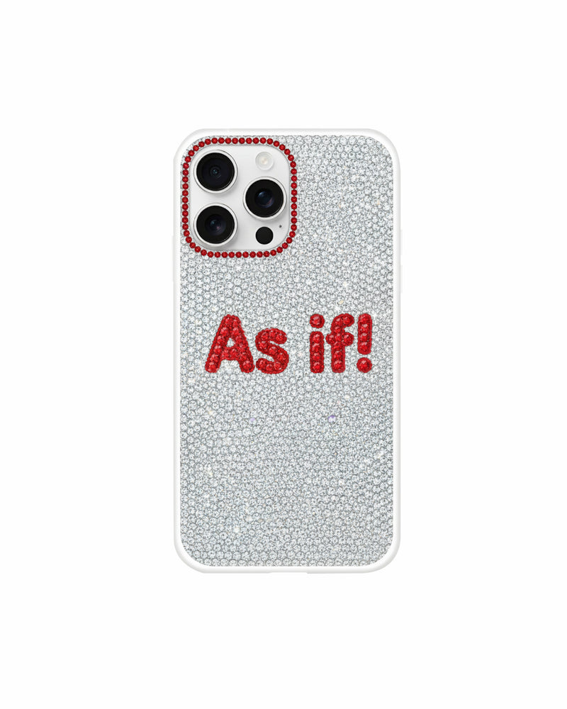 Red As If! Artificial Crystal Phone Case – White