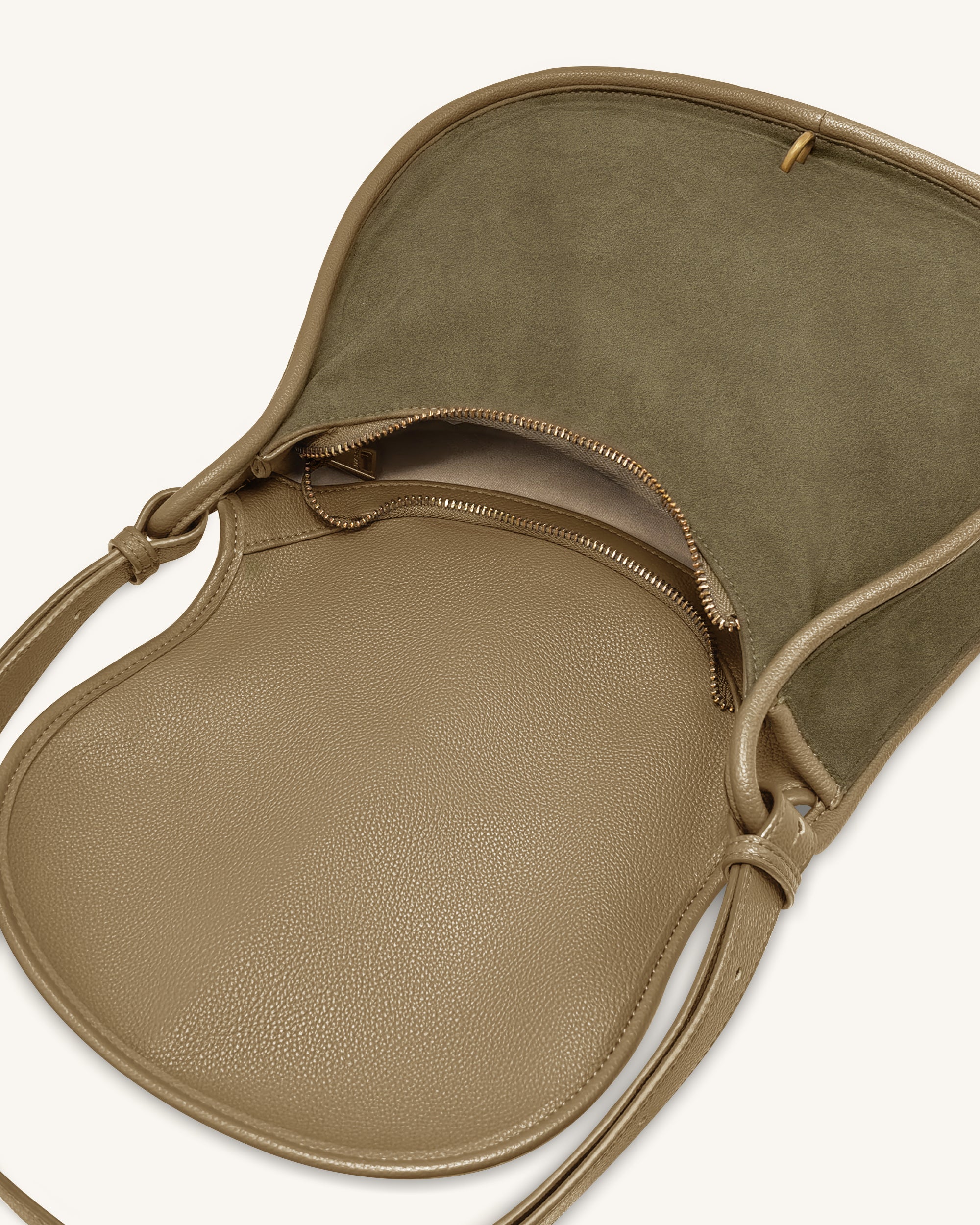 Arla Small Faux Suede Hobo Bag - Olive Green | JW PEI