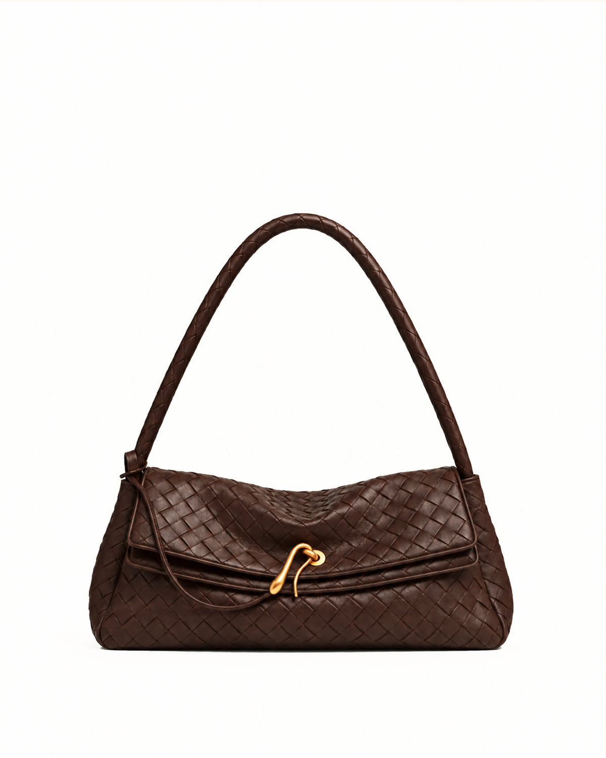Mia Woven Shoulder Bag - Brown