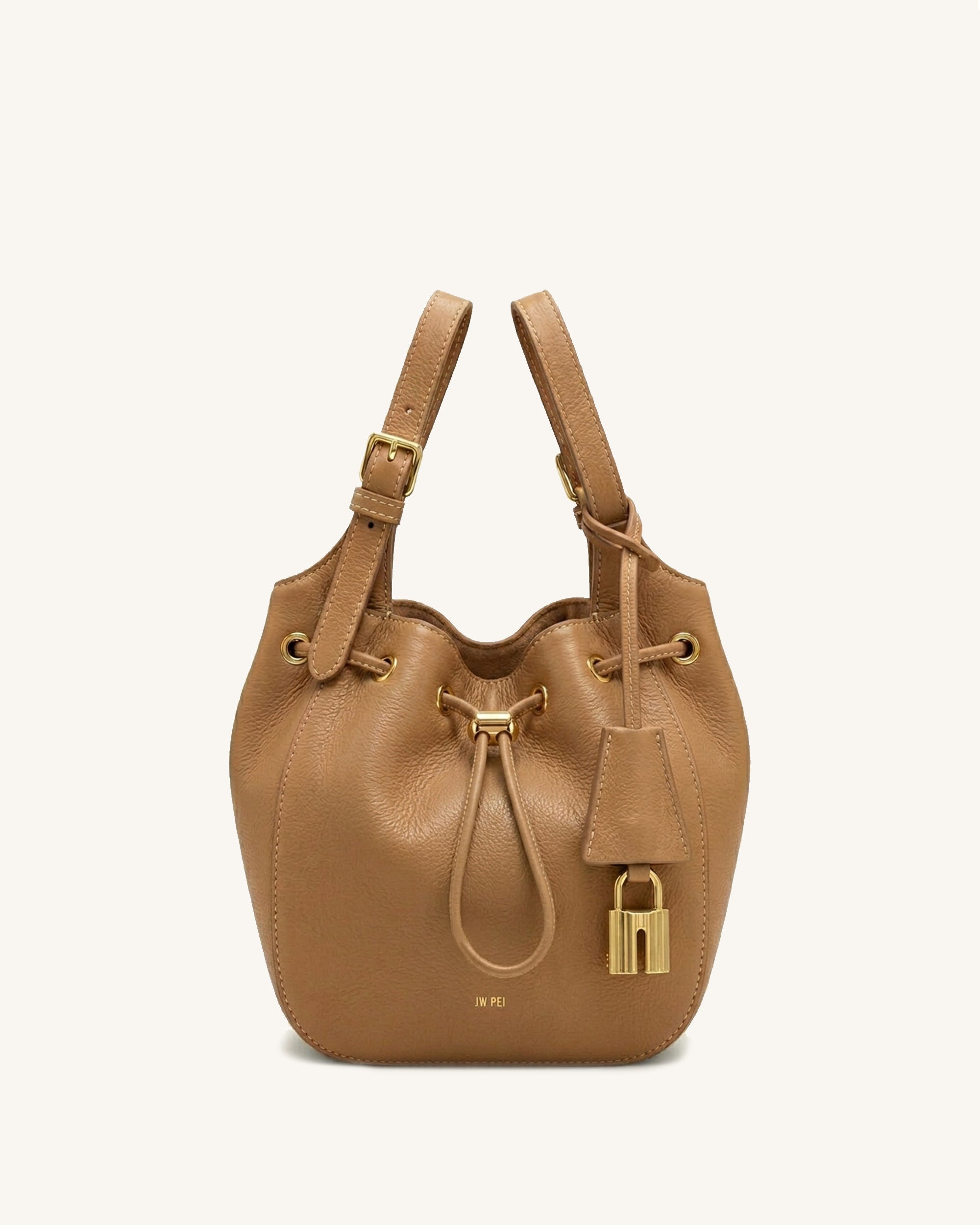 Ines Drawstring Bucket Bag - Camel