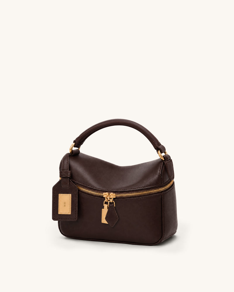 Cleo Curved Vanity Bag - Dark Brown