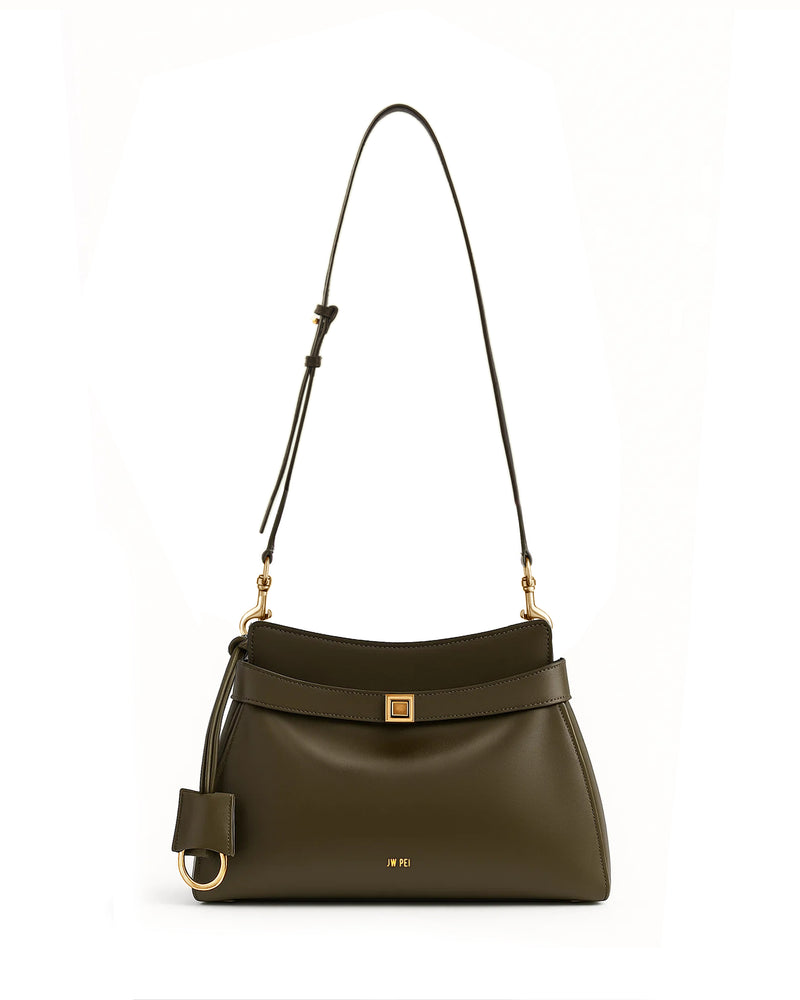 Riley Smooth Crossbody Bag - Olive