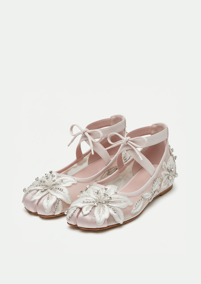 Hazel Embellished Flats – Pink