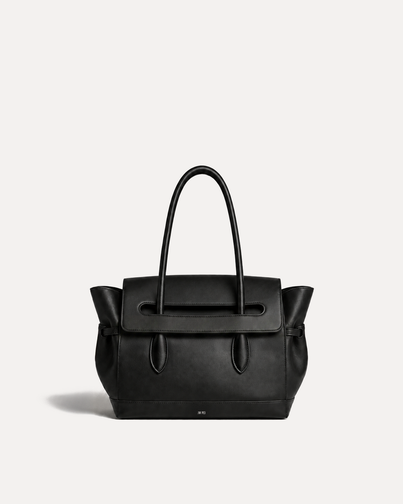 Luna Structured Top Handle Bag - Black