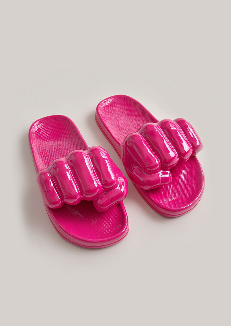 Riley Fist Slide Sandals – Pink