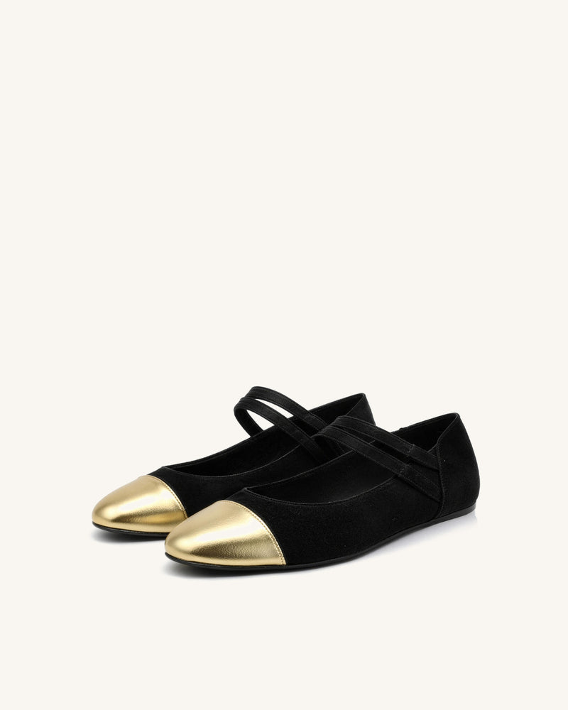Maya Cap Toe Mary Janes – Black