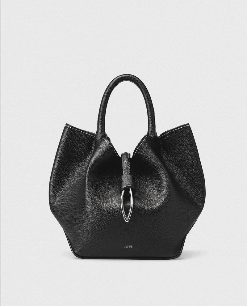 Luna Bucket Top Handle Bag - Black