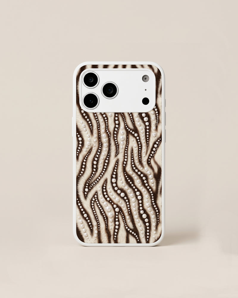 Pearl Wave Pattern Phone Case – White
