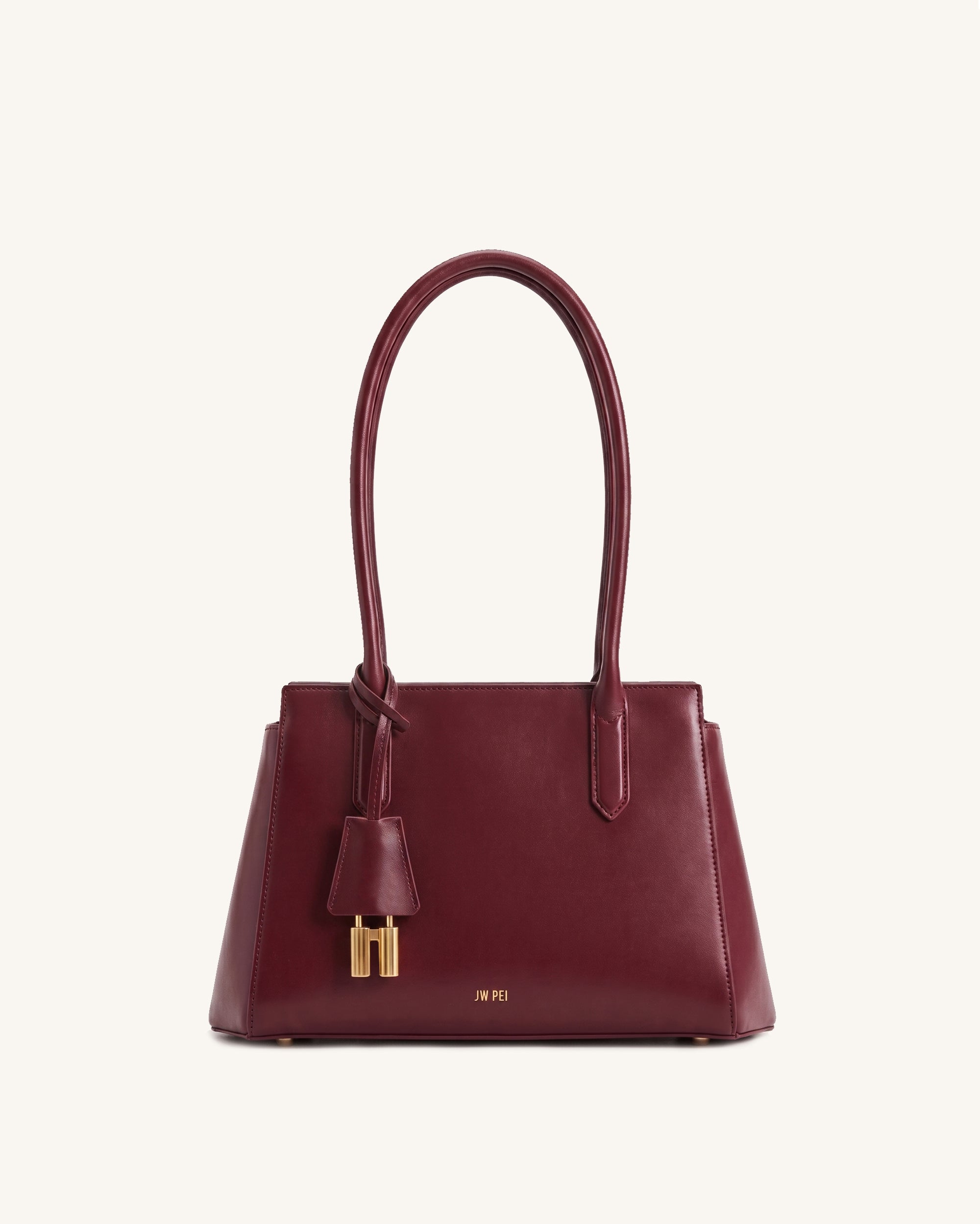 Zora Structured Trapeze Shoulder Bag - Burgundy