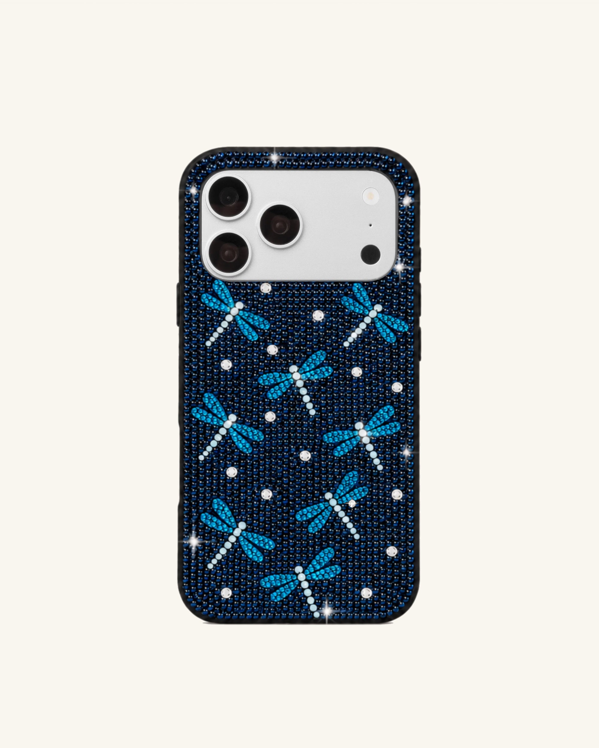 Blue Dragonfly Artificial Crystal Phone Case – Blue
