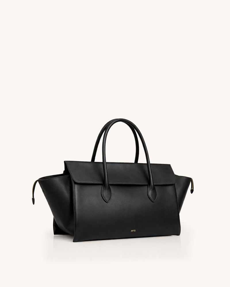 Ava Structured Tote - Black