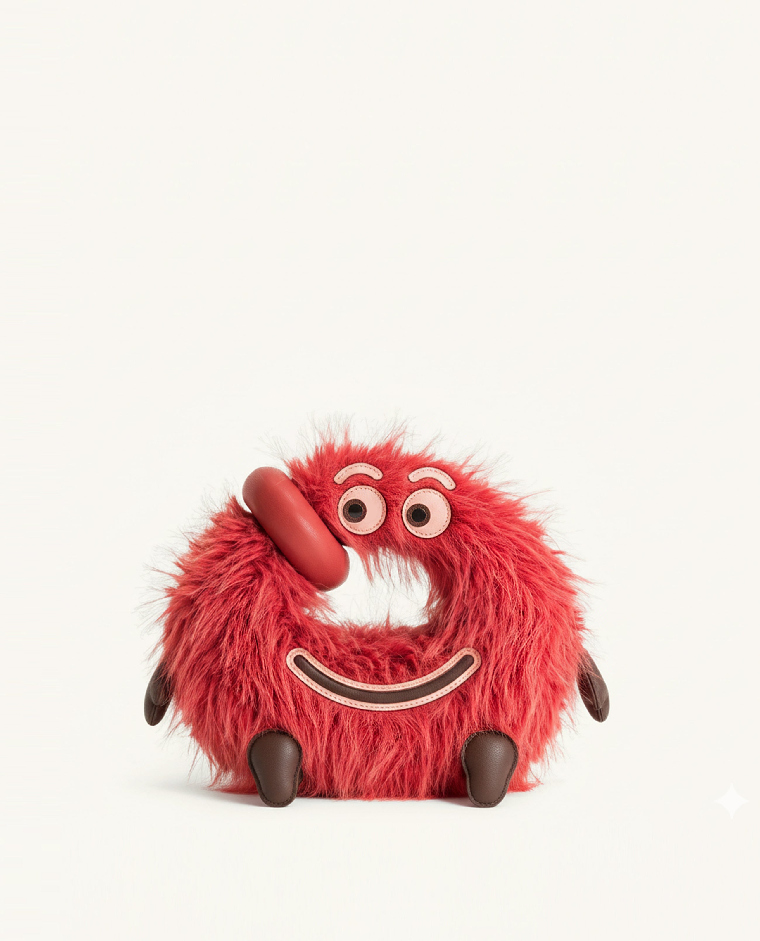 Monster Shaped Top Handle Bag - Red