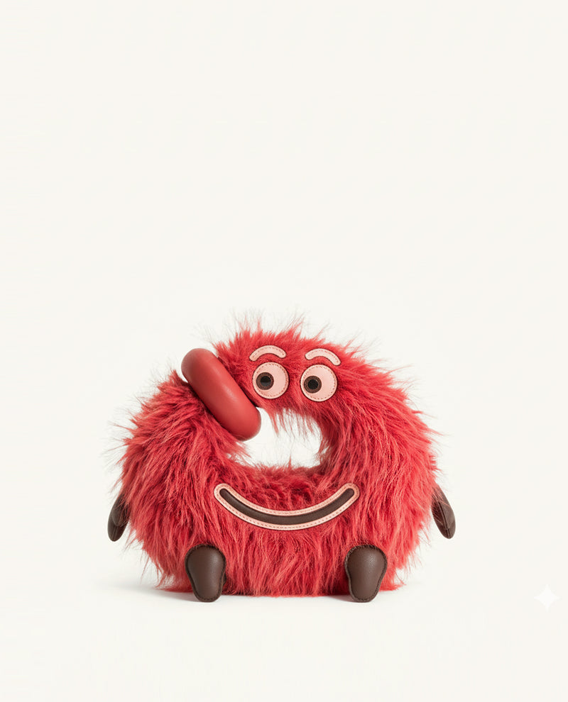 Monster Shaped Top Handle Bag - Red