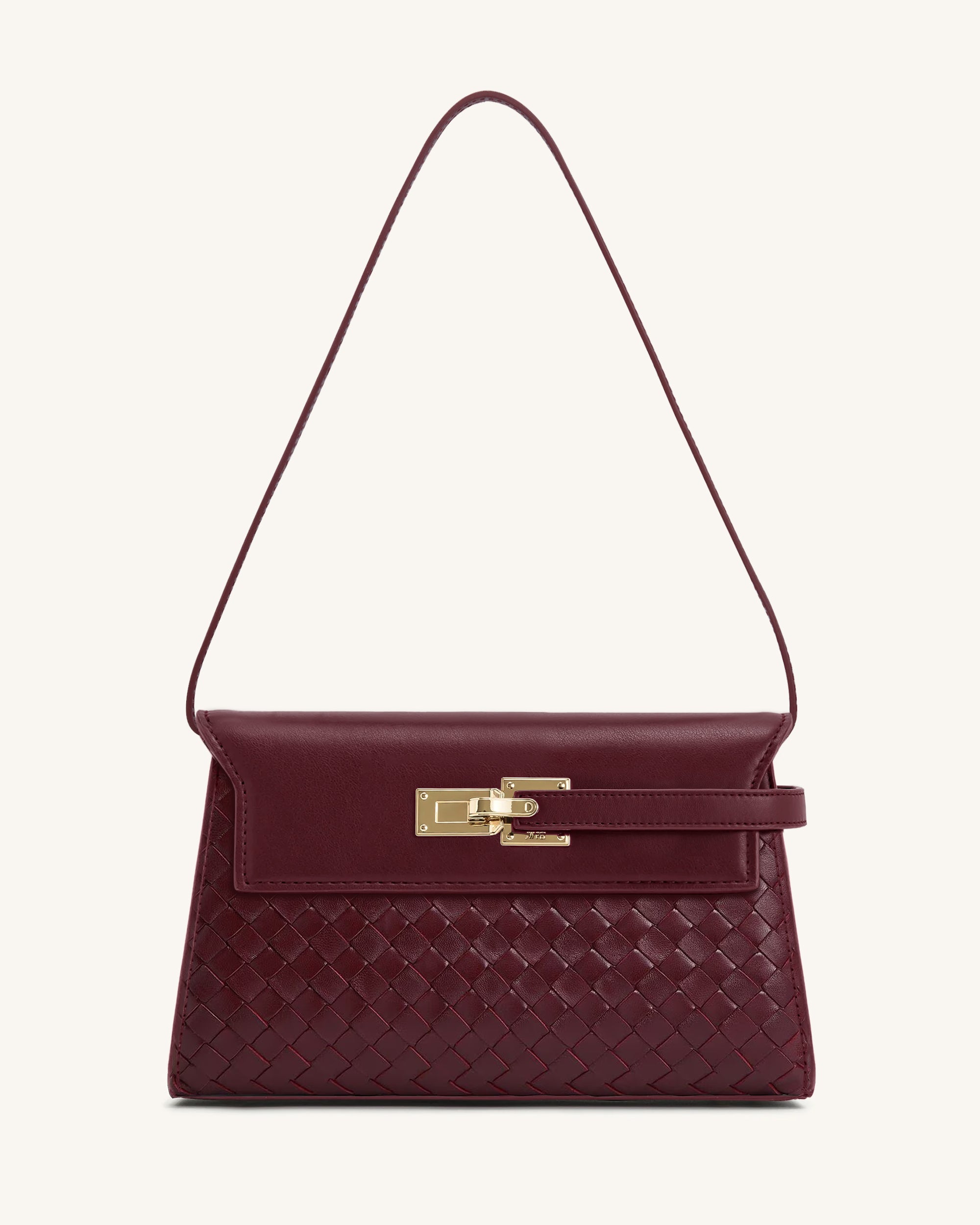 Avery Woven Shoulder Bag - Burgundy