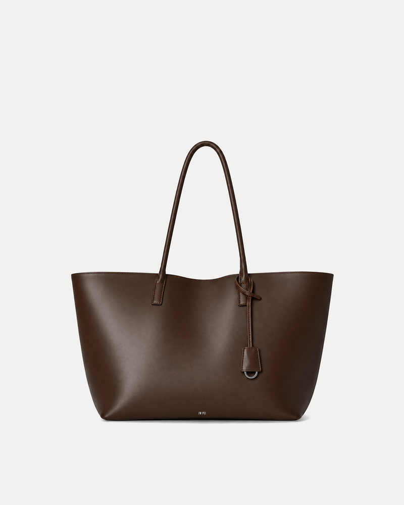 Ava Vegan Leather Tote - Brown