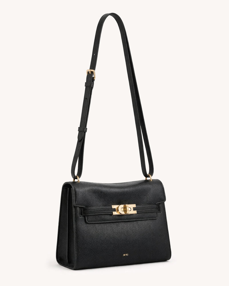 Avery Pebbled Crossbody Bag - Black