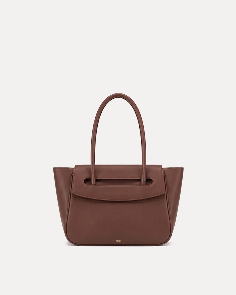 Ava Minimal Top Handle Bag - Brown