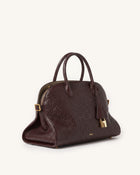 Aria Elephant-Effect Top Handle Tote - Brown