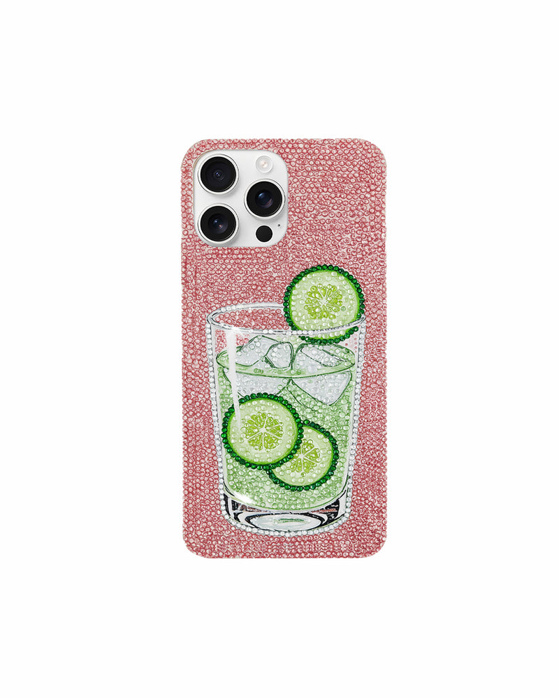 Lime Drink Artificial Crystal Phone Case – Pink