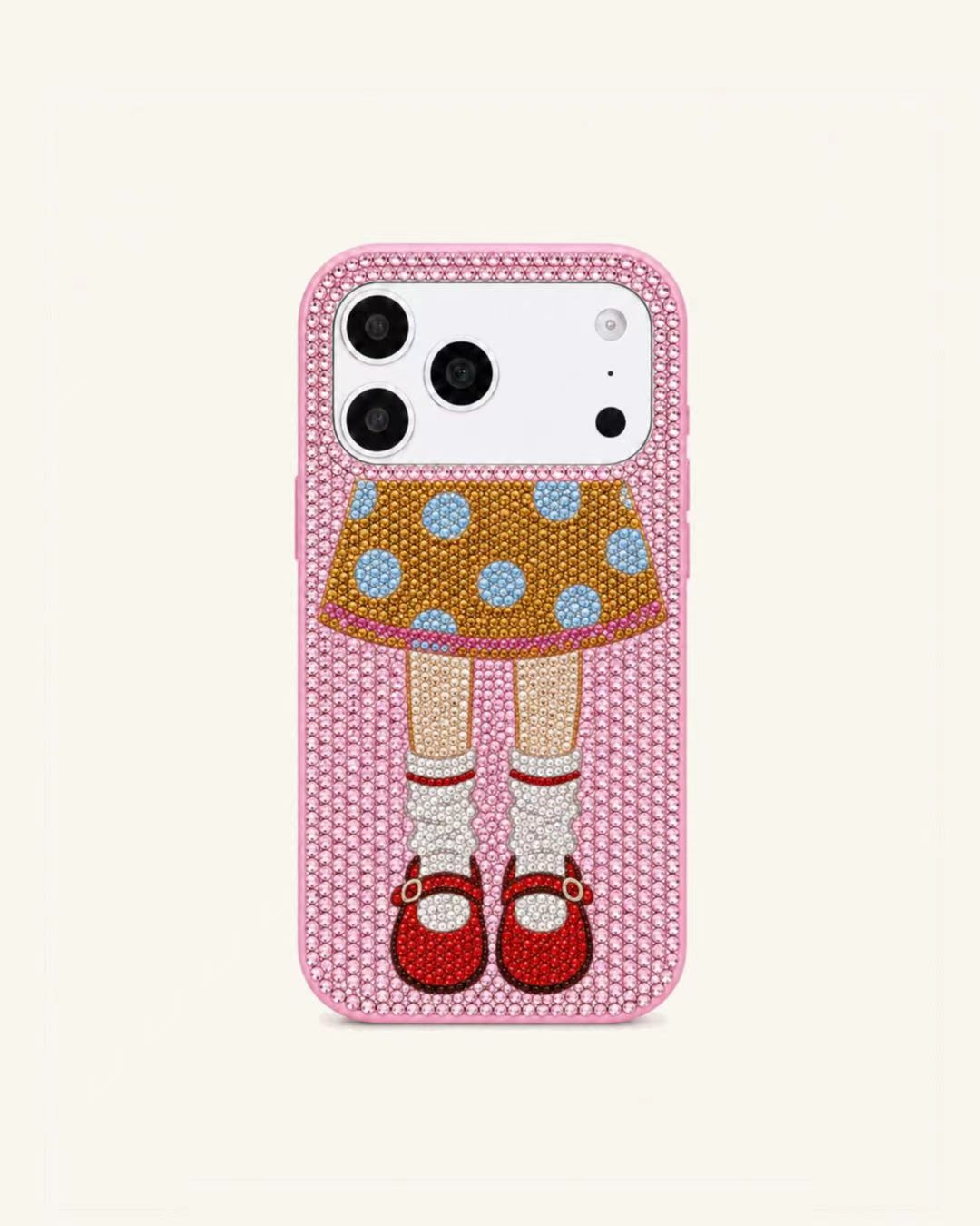 Storybook Girl Artificial Crystal Phone Case - Pink
