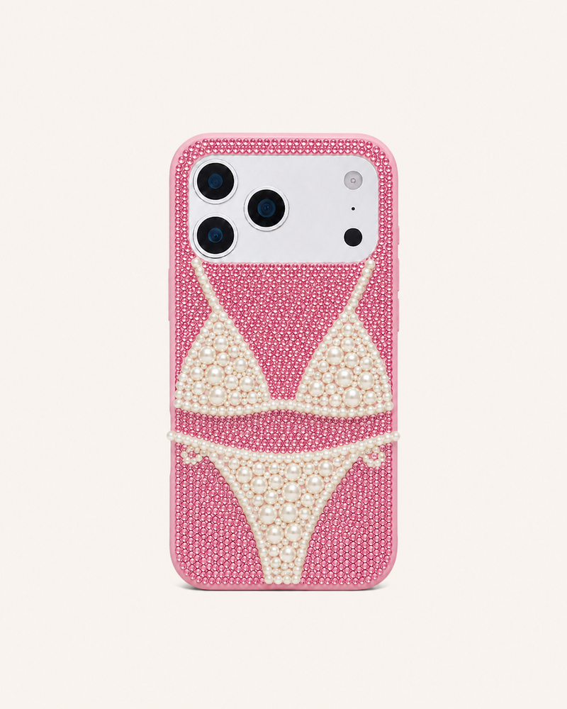 Pearl Bikini Artificial Crystal Phone Case - Pink