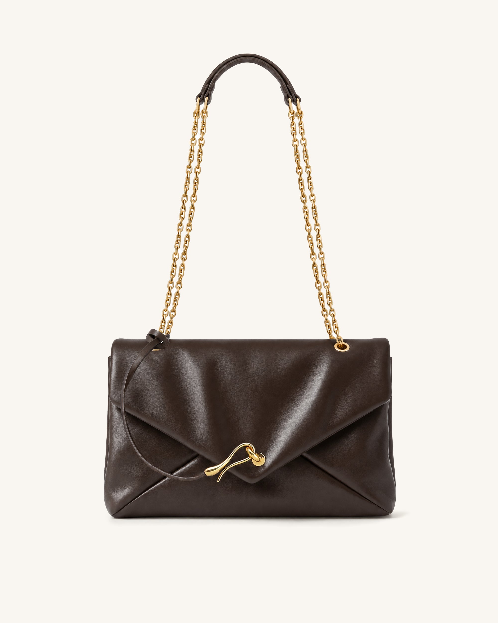Celeste Chain Shoulder Bag - Dark Brown