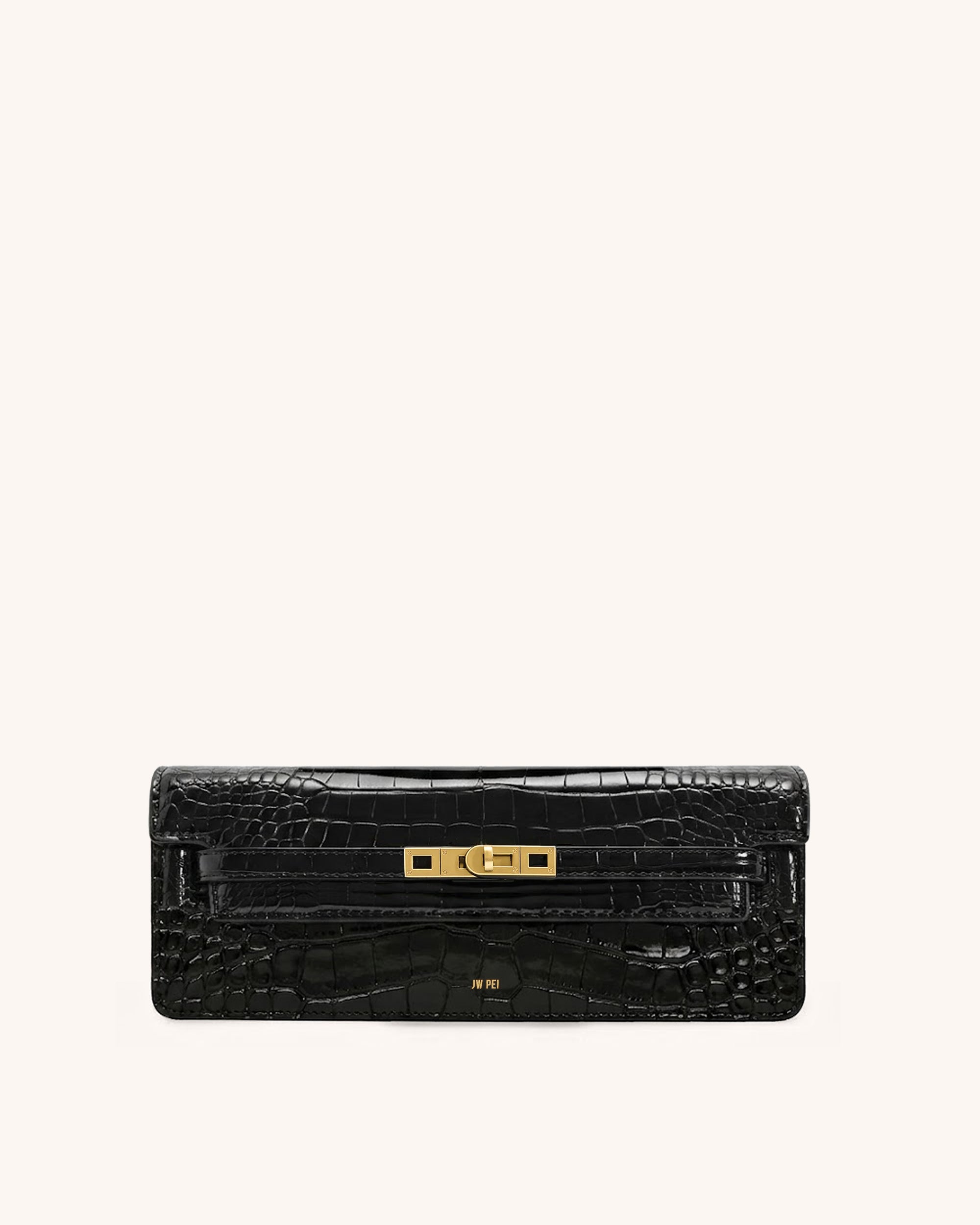 Noor Clutch Bag - Black Croc