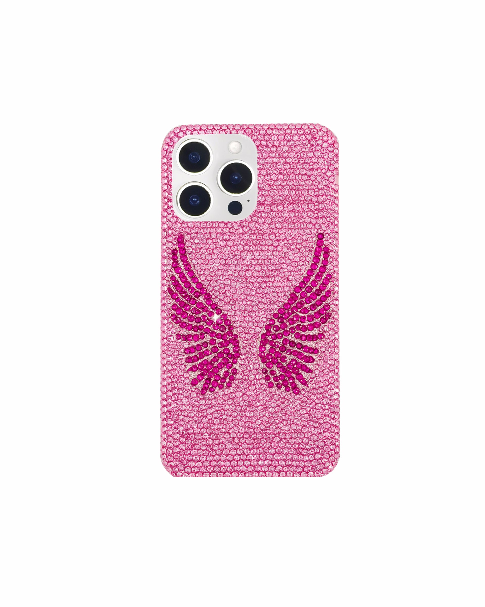 Artificial Crystal Angel Wings Phone Case – Pink