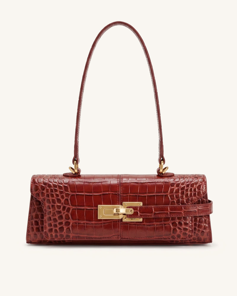 Keyla Long Handle Shoulder Bag – Red Croc