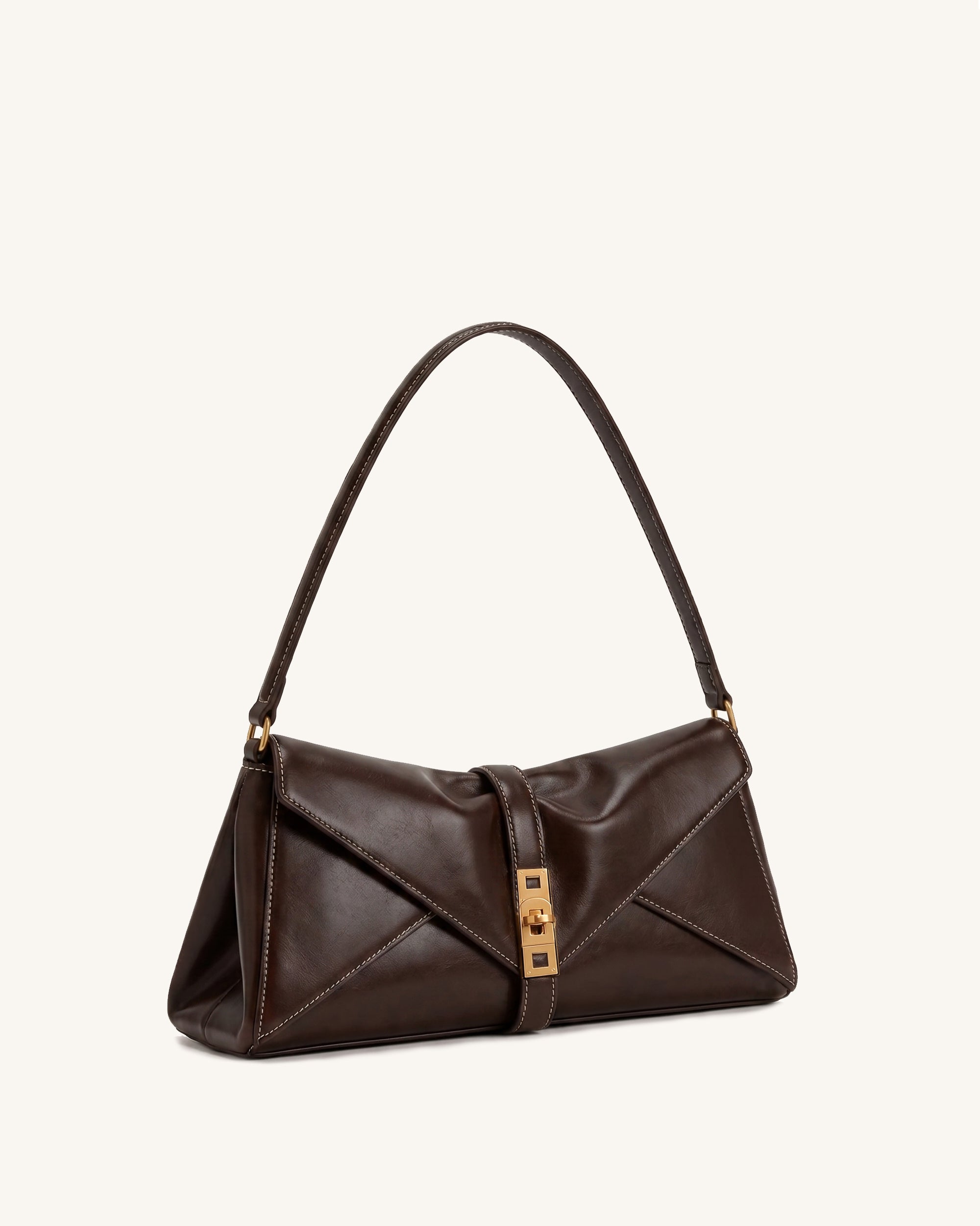 Noor Envelope Shoulder Bag - Dark Brown