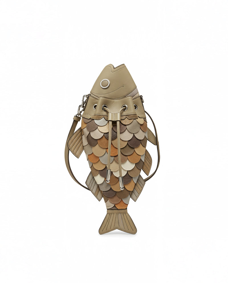 Marley Fish Bucket Bag - Beige