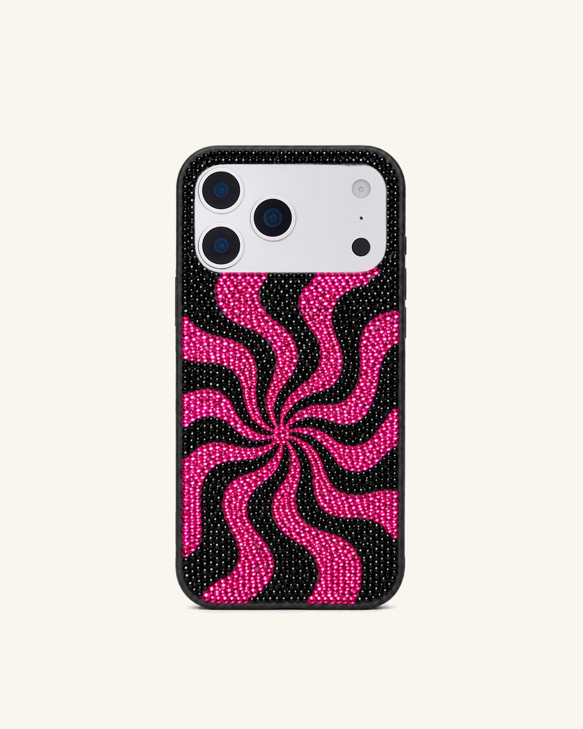 Swirl Rhinestone Phone Case – Pink