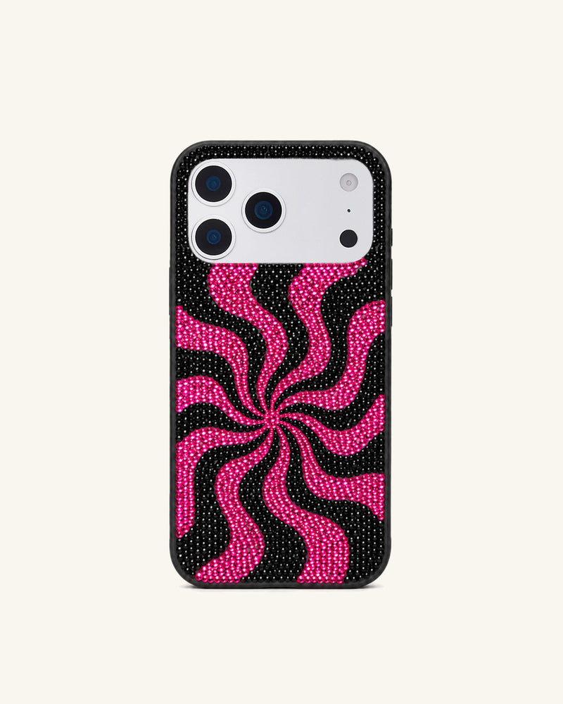 Swirl Rhinestone Phone Case – Pink