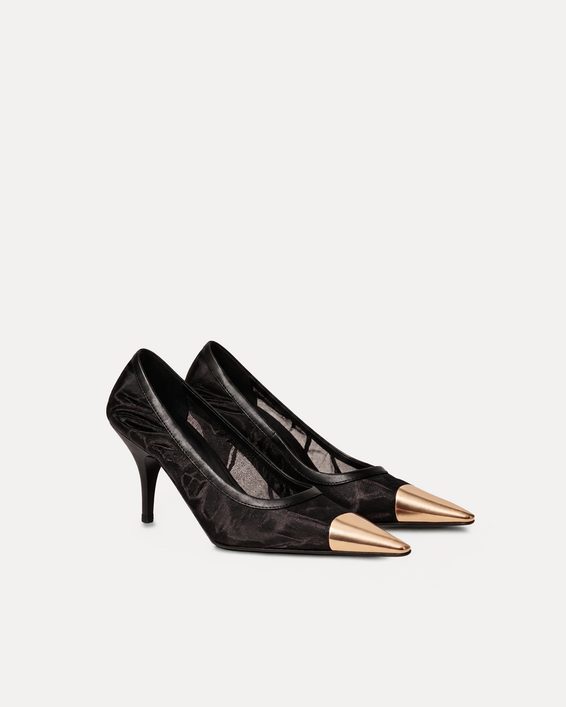 Ava Metal Cap Pumps – Black
