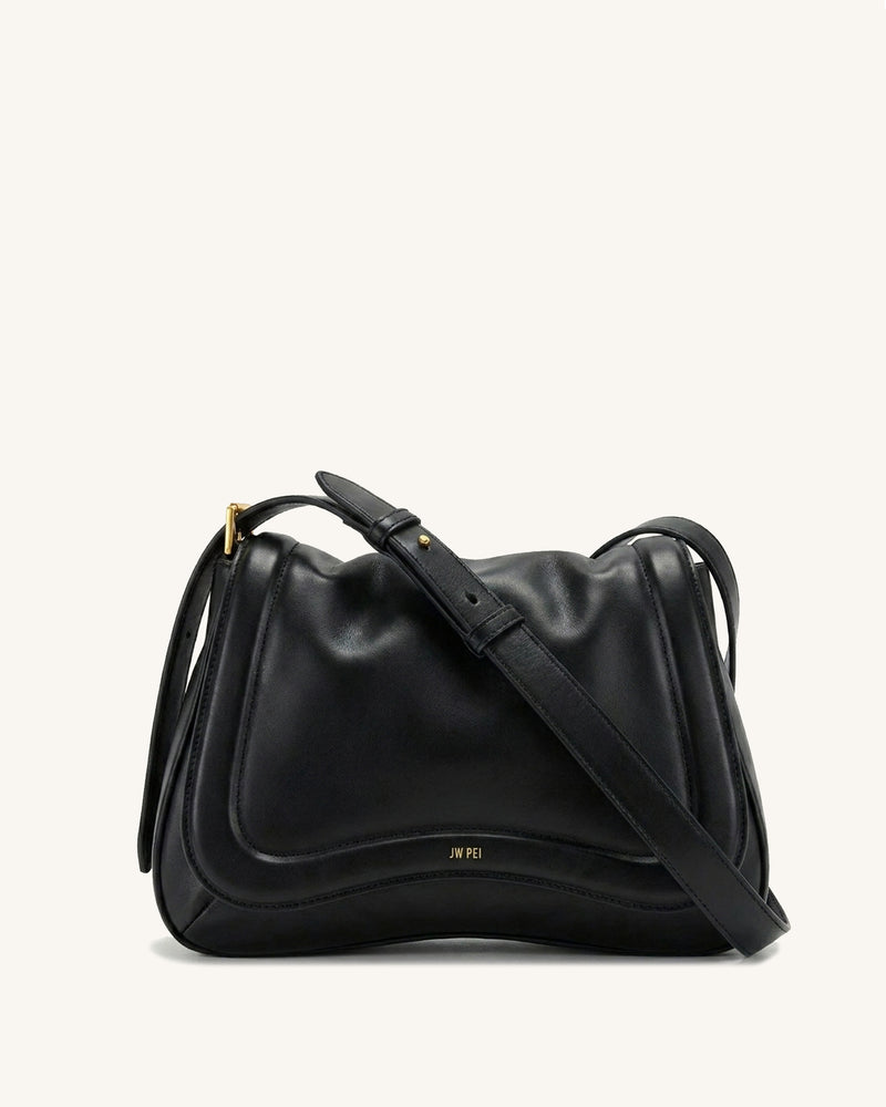 Joy Soft Flap Crossbody Bag - Black
