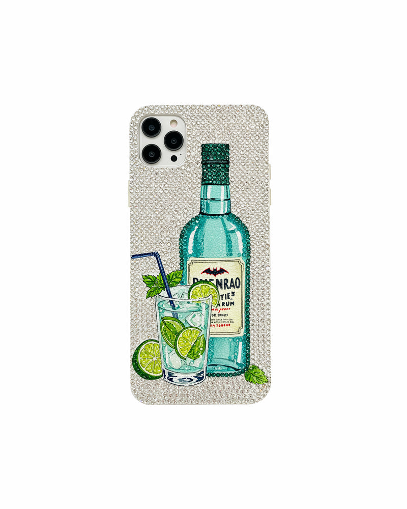 Mojito Bottle Artificial Crystal Phone Case – White