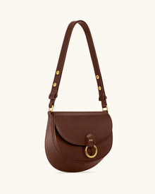 Diana Ring Flap Saddle Bag - Brown