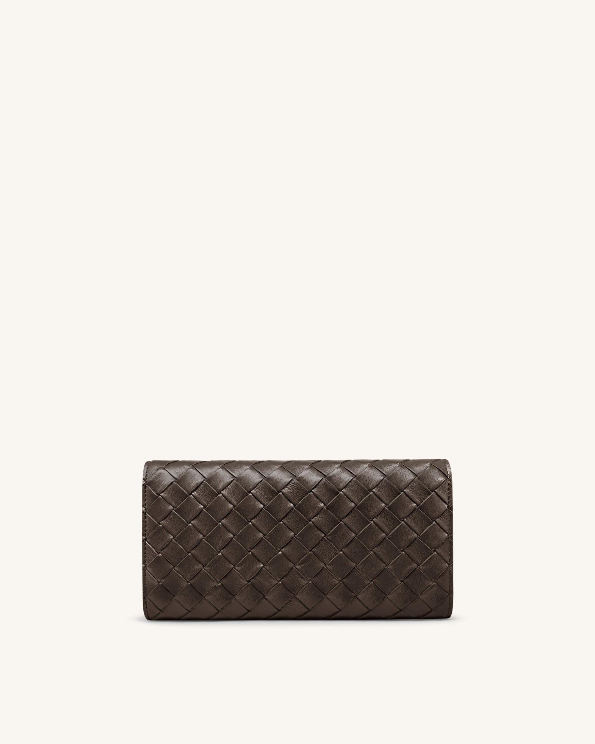 Woven Texture Flap Wallet - Chocolate