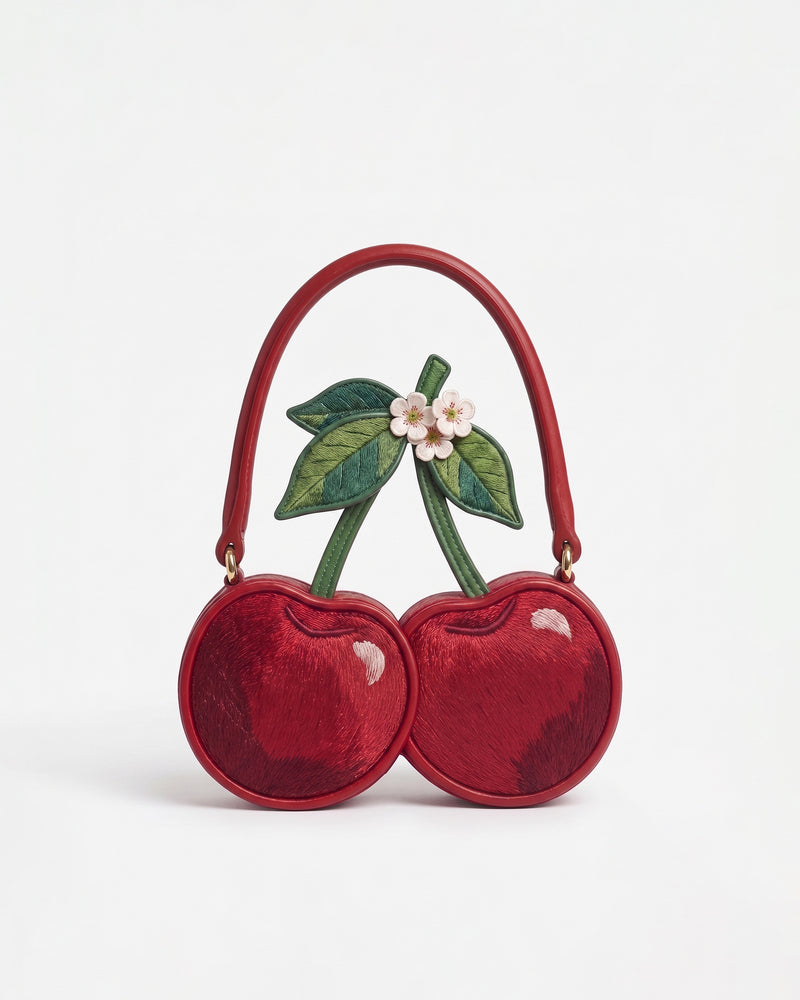 Cherry Blossom Top Handle Bag - Red